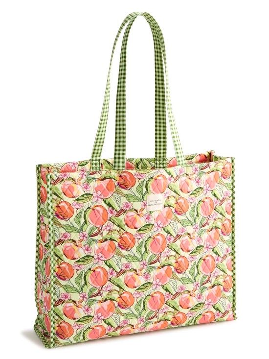 Vera Bradley Handbags - Bath and Body Works Vera Bradley Floral Peach Print Quilted Tote Bag